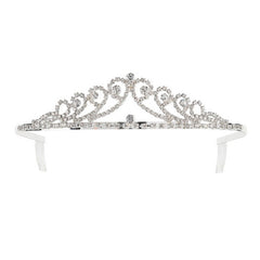 silver crown tiara clear stones costume