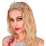 Adult silver tiara clear stone costume headpiece
