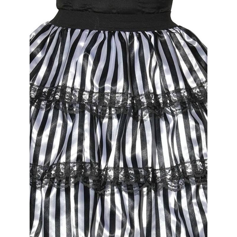 Striped Black & White Ruffle Skirt – Cracker Jack Costumes Brisbane