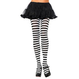 Black and white striped tights adult costume hosiery