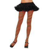 Orange and black striped tights adult costume hosiery