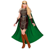 Medieval lady wearing suede look brown boot tops