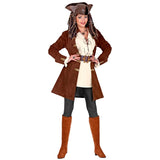 Pirate lady wearing suede look brown boot tops