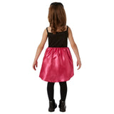 sugar skull day of the dead costume pink skirt and black bodice at the back.