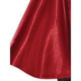 Back view of child wearing Superman deluxe cape with stand-away collar