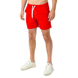 Red swim shorts with cord