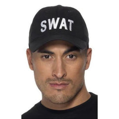Black SWAT baseball cap costume accessory