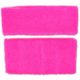 pink sweatband set headband and wristbands 80s costume accessory