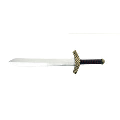 71cm sword with silver blade and leather-look handle, ideal for knight or medieval costumes