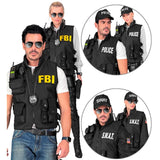 Adult SWAT vest costume accessory with utility pockets and adjustable straps