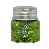 Tag green chunky glitter gel 20g for face and body