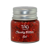Tag red chunky glitter gel 20g for face and bod