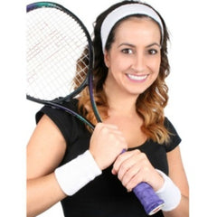 White Terry Towelling Tennis Sweatbands Set – Headband and Wristbands – Dr Toms