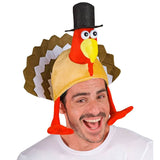 Man wearing the thanksgiving day turkey hat