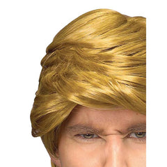 The Billionaire Wig, golden yellow in color with side fringe.