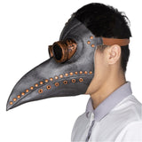 The black plague mask sits under your chin with a vinyl head strap to attach.