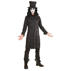 The Raven medieval jacket costume side view with large collar