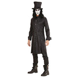 The Raven medieval jacket costume side view with large collar