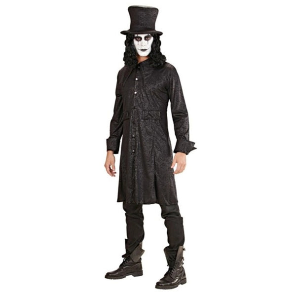 The Raven medieval jacket costume side view with large collar