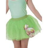 Tinkerbelle ladies set, green tutu with glitter overlay and printed tinkerbelle face.