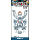 Tinsley FX Temp Tattoo - Biker, skeleton on motor bike.