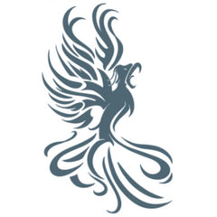 Tinsley Temp Tribal Tattoo - Phoenix artistic tattoo in black ink.