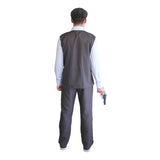 Tommy english gangster mens costume shirt with attached vest and pants.