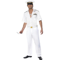 Top gun captain white short sleeve shirt, trousers and hat, perfect for Sailors.