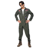 Top Gun Adult Costume, jumpsuit with labels.