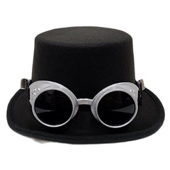Top Hat with Steampunk Goggles, adult size.