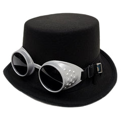 Top Hat with Steampunk Goggles, adult size.