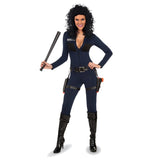 Ladies blue cop costume jumpsuit