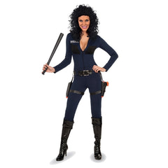 Ladies blue cop costume jumpsuit