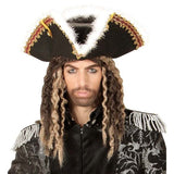 Decorative felt tricorn hat with soft marabou detailing