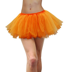 Adult Fluro Orange Tulle Tutu – bright 80s party skirt for fun runs, dancewear, and retro costumes.