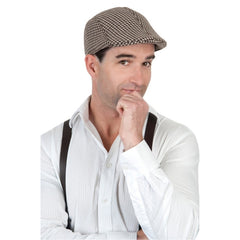Brown tweed flat cap costume accessory