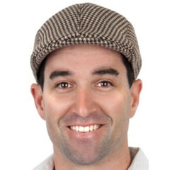 Brown tweed flat cap costume accessory