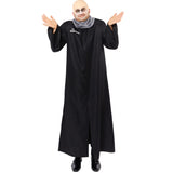 Uncle fester addams family costume adult, long black cloak with logo and bald cap