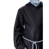 Uncle Fester child costume black hooded robe and belt detail