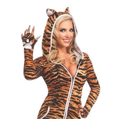 Urban Tiger Costume - Adult, zip up dress with attached hood.