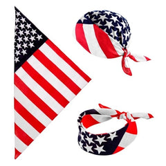 USA Flag Bandana 55cm with Red White and Blue Stars and Stripes