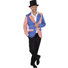 Adult USA jacket with stars and stripes design – patriotic 4th of July costume