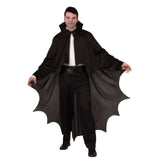 Adult wearing a vampire bat cape with scalloped hemline perfect for halloween