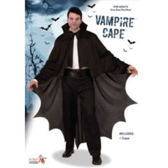 Adult wearing a vampire bat cape with scalloped hemline perfect for halloween