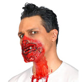 Zombie wearing vampire fangs