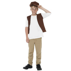 Victorian boys urchin costume set with waistcoat and matching cap for school plays or historical dress-ups