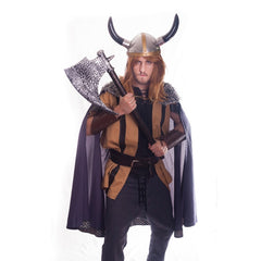 Viking God – Hire full costume front view with helmet, cape and armour Brisbane hire
