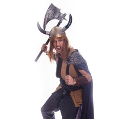 Viking God – Hire full costume front view with helmet, cape and armour Brisbane hire