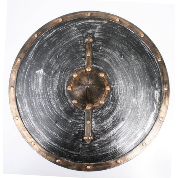 46cm Viking-style costume shield with battle look, ideal for medieval or Norse-themed dress-ups