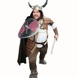 Viking Warrior – Hire full costume front view with armour, helmet and cape Brisbane hire